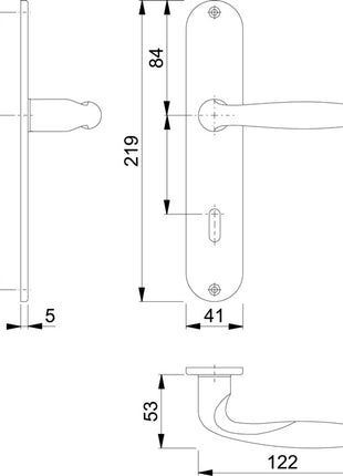 Zestaw długich płytek HOPPE Verona M151/302 mosiądz F49-R ( 3000252662 )