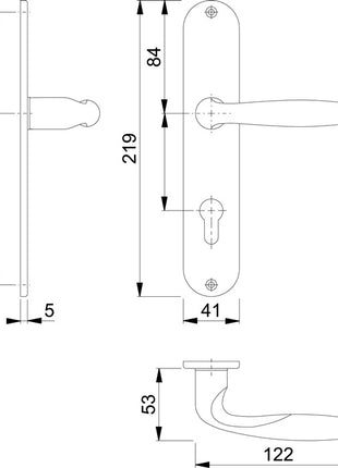 Zestaw długich płytek HOPPE Verona M151/302 mosiądz F71 ( 3000252652 )