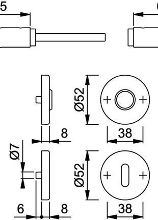 Juego de rosetas HOPPE Denver E1310Z/42KV/42KVS acero inoxidable F69 (3000252632)