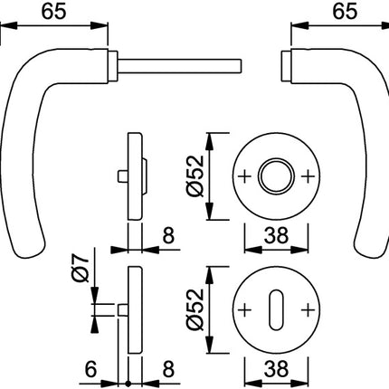 HOPPE Garniture à rosette Denver E1310Z/42KV/42KVS Acier inoxydable F69 ( 3000252632 )