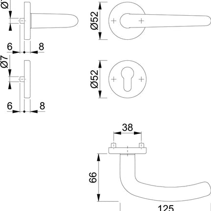 HOPPE Garniture à rosette Denver E1310Z/42KV/42KVS Acier inoxydable F69 ( 3000252633 )
