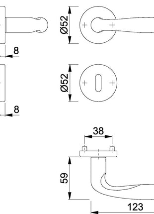 Zestaw róż HOPPE Verona E1800Z/42KV/42KVS ze stali nierdzewnej F69 ( 3000252709 )