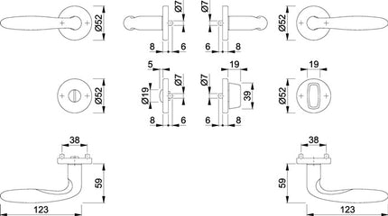 HOPPE Garniture à rosette Verona E1800Z/42KV/42KVS Acier inoxydable F69 ( 3000252711 )