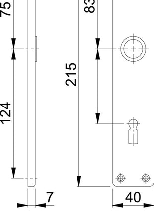 HOPPE Paire de plaques longues 202SP F2 / couleur maillechort F2 ( 3000252129 )