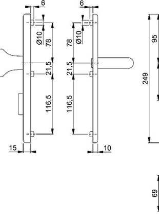 Zestaw przeciwpożarowy HOPPE Paris FS-E86G/3331/3310/138F stal nierdzewna F69 D/K ( 3000220048 )