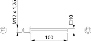 HOPPE tige carrée FDW tige profilée carrée 10 x 100 mm ( 3311003027 )