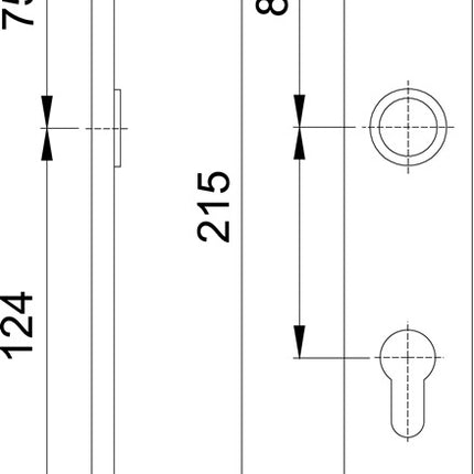 HOPPE Paire de plaques longues 202SP F2 / couleur maillechort F2 ( 3000252127 )