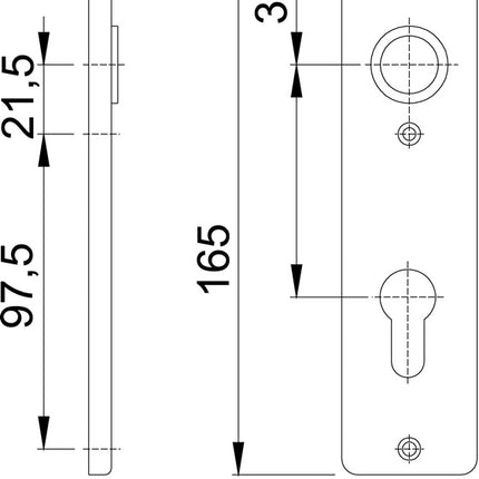 HOPPE Paire de plaques courtes 202KP aluminium F1 ( 3000252138 )