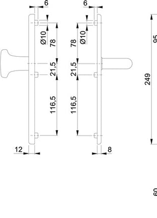 Juego de protección HOPPE Utrecht E86G/3331A/3440/1444Z acero inoxidable F69 (3000220008)