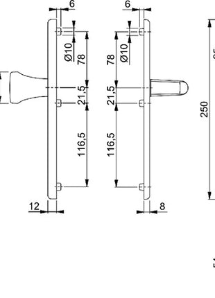 HOPPE Security furniture London 78G/2221A/2440/113 Aluminium F2 ( 3000220071 )