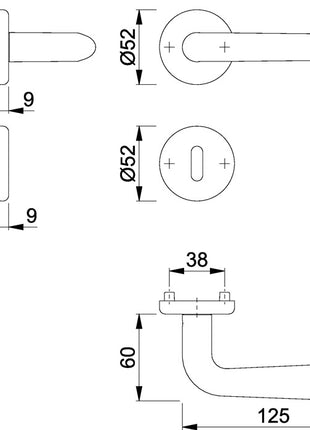 HOPPE Garniture à rosette Helsingborg E1730Z/17KV/17KVS Acier inoxydable F69 ( 3000252229 )