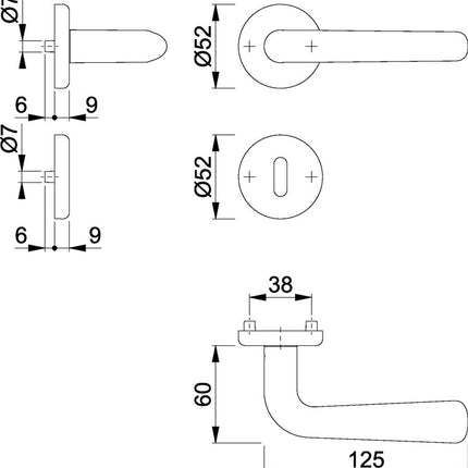 HOPPE Garniture à rosette Helsingborg E1730Z/17KV/17KVS Acier inoxydable F69 ( 3000252229 )
