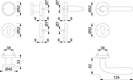 HOPPE Garniture à rosette Cardiff E48/17KV/17KVS/1850Z Acier inoxydable F69 ( 3000252139 )