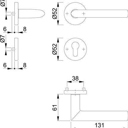 HOPPE Garniture à rosette Stockholm E1140Z/42KV/42KVS Acier inoxydable F69 ( 3000252114 )