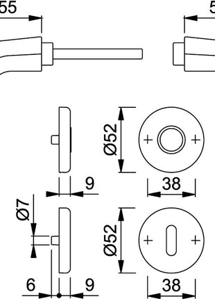 Juego de rosetas HOPPE Birmingham 1117/17KV/17KVS aluminio F1 (3000203400)