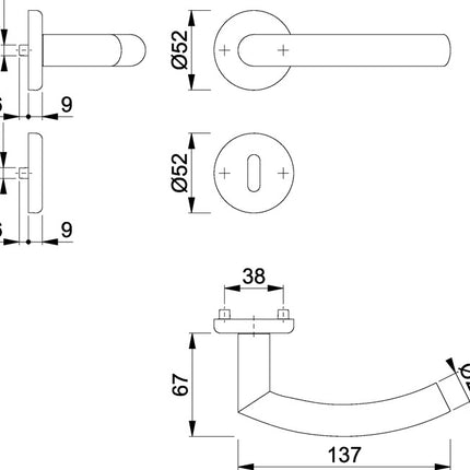 HOPPE Garniture à rosette Narvik E1430ZP/17KV/17KVS Acier inoxydable F69 ( 3000252275 )