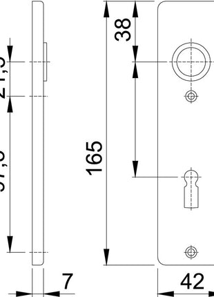 Par de escudos cortos HOPPE 202KP aluminio F2 (3000252131)