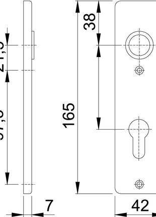 Par de escudos cortos HOPPE 202KP aluminio F4 (3000252020)