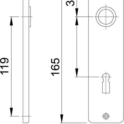 HOPPE Paire de plaques courtes 202KP/AP aluminium F1 ( 3000252146 )