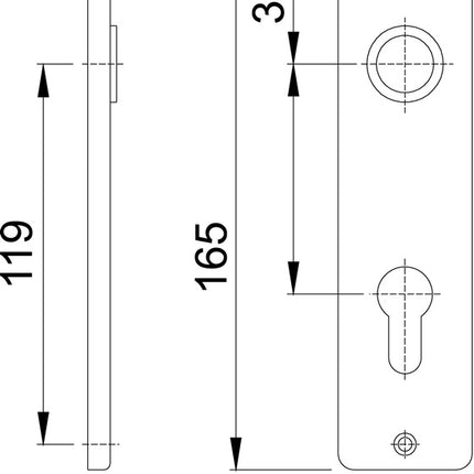 HOPPE Paire de plaques courtes 202KP/AP Aluminium F2 ( 3000252142 )