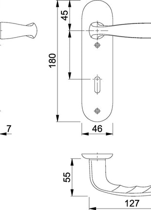 HOPPE jeu de boucliers courts New York 1810/273KP aluminium F1 (3000203554)