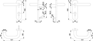 Zestaw przeciwpożarowy HOPPE Paris FS-E138/353KH natynkowy stal nierdzewna F69 D/D ( 3000203113 )