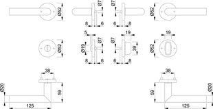 HOPPE Zestaw rozet Amsterdam E1400Z/42KV/42KVS Stal nierdzewna F69 ( 3000203002 )