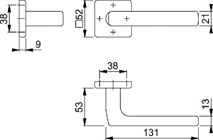 HOPPE Demi-garniture à rosette Dallas E1634Z/52 Acier inoxydable F69 ( 3000220105 )