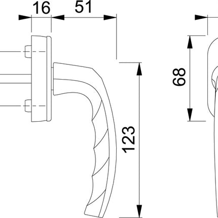 Poignée de fenêtre HOPPE Atlanta 0530/US952 aluminium F1 / teinte naturelle ( 8000347455 )