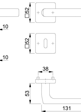 HOPPE Juego de rosetas Dallas E1643Z/52KV/52KVS acero inoxidable F69 (3000220024)