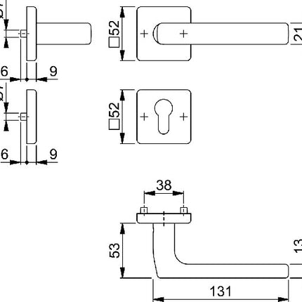 HOPPE Garniture à rosette Dallas E1643Z/52KV/52KVS Acier inoxydable F69 ( 3000220025 )