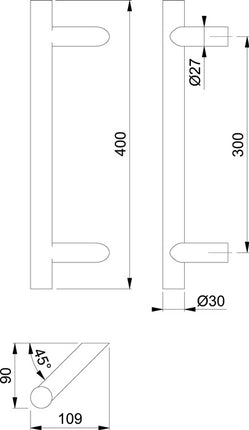 Poignée barre HOPPE E5012 acier inox couleur n° F69 ( 3000202049 )