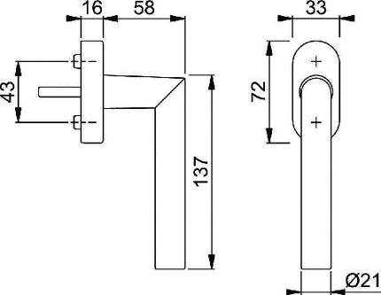 Poignée de fenêtre HOPPE Amsterdam E0400/US956 inox mat ( 3000203999 )