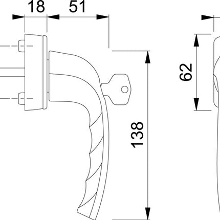 Poignée de fenêtre HOPPE New York 0810S/US10 100Nm aluminium F1 / teinte naturelle ( 8000347599 )