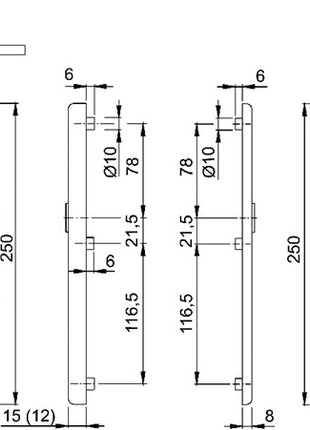 Set de protección HOPPE London 113/2221A/2440 aluminio F2 (3000250108)