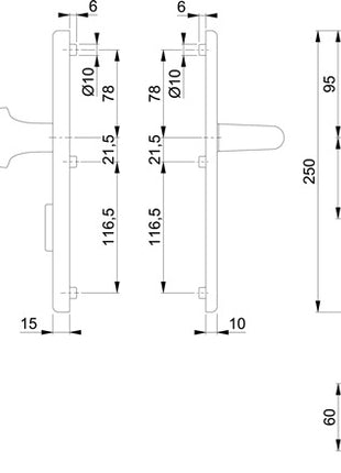 Meble HOPPE Security Amsterdam 86G/3332ZA/3310/1400 Aluminium F1 ( 3000209120 )