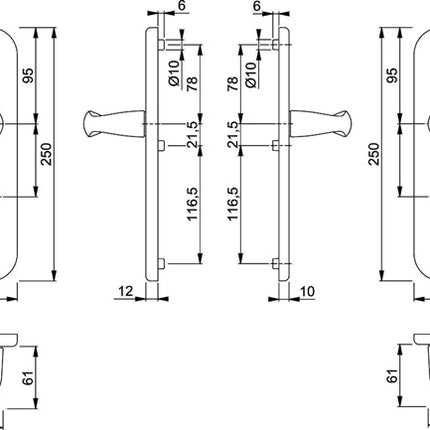 HOPPE Garniture de protection New York 1810H/3331/3410 aluminium F1 ( 3000203576 )