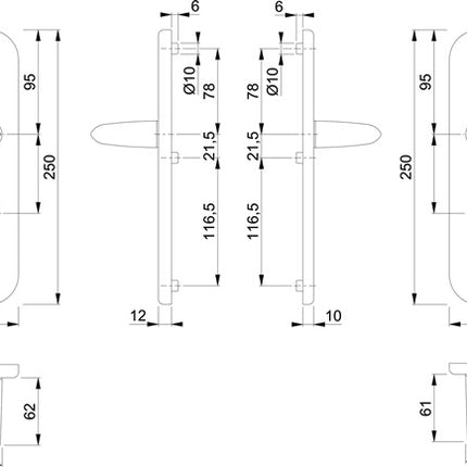 HOPPE Garniture de protection Stockholm 1140/3331/3410 aluminium F1 ( 3000209127 )