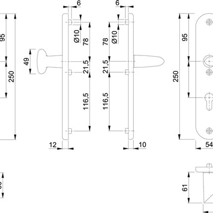 HOPPE Garniture de protection Stockholm 76G/3331/3410/1140 aluminium F1 ( 3000209126 )