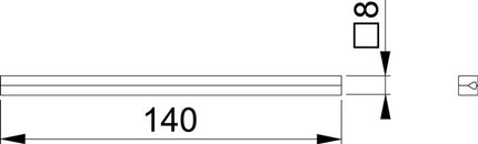 HOPPE tige carrée tige profilée carrée 8 x 140 mm ( 3000252801 )