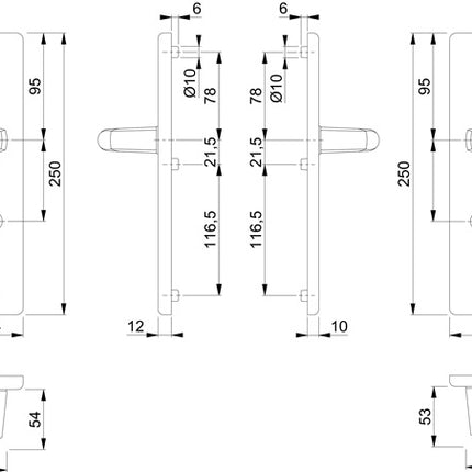 HOPPE Garniture de protection London 113/2221/2210 aluminium F1 ( 3000209040 )