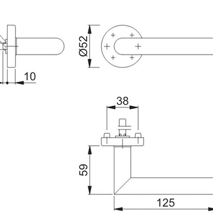 HOPPE Demi-garniture à rosette Amsterdam E1400Z/42H Acier inoxydable F69 ( 3000220109 )