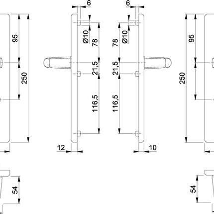 HOPPE Garniture de protection London 113/2221/2410 aluminium F1 ( 3000209901 )