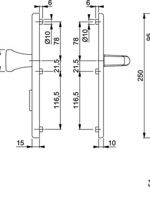 HOPPE Security furniture London 78G/2222ZA/2410/113 Aluminium F1 ( 3000209912 )