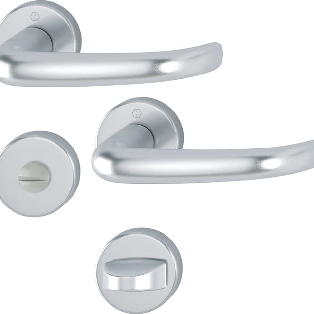 HOPPE Garniture à rosette San Francisco 1301/42KV/42KVS aluminium F1 ( 3000202002 )