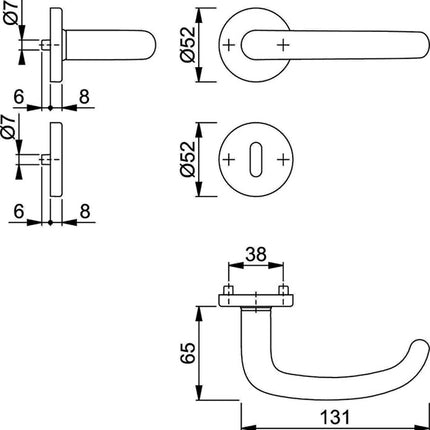 HOPPE Garniture à rosette San Francisco E1301Z/42KV/42KVS Acier inoxydable F69 ( 3000202017 )