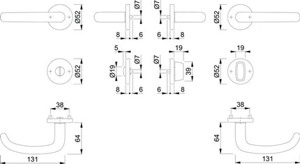 HOPPE Garniture à rosette San Francisco E1301Z/42KV/42KVS Acier inoxydable F69 ( 3000202019 )