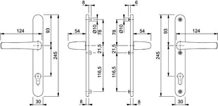 Zestaw drzwi profilowych HOPPE Tôkyô 1710RH/3346 Aluminium F9016 ( 3000252776 )