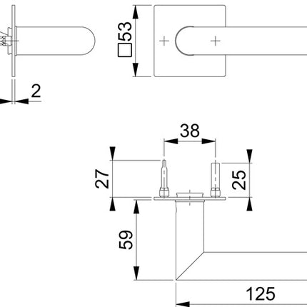 HOPPE Paire de poignées de porte Amsterdam E1400Z/848N acier inoxydable F69 ( 3000203520 )