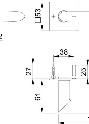 Par de tiradores de puerta HOPPE Stockholm E1140Z/848N acero inoxidable F69 (3000203526)